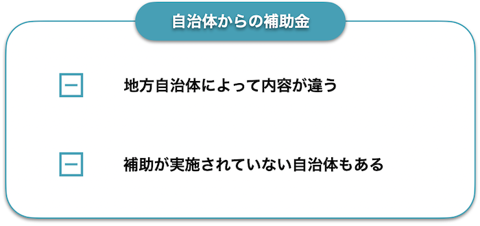 自治体からの補助金