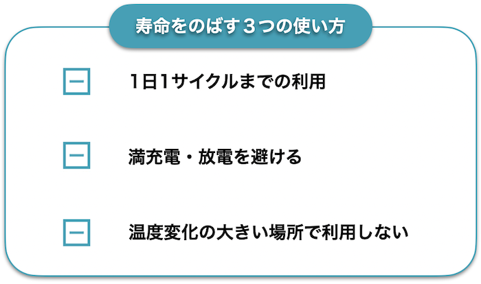 寿命を延ばす使い方