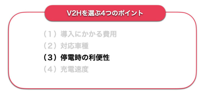 V2Hおすすめ 選ぶポイント_停電時の利便性